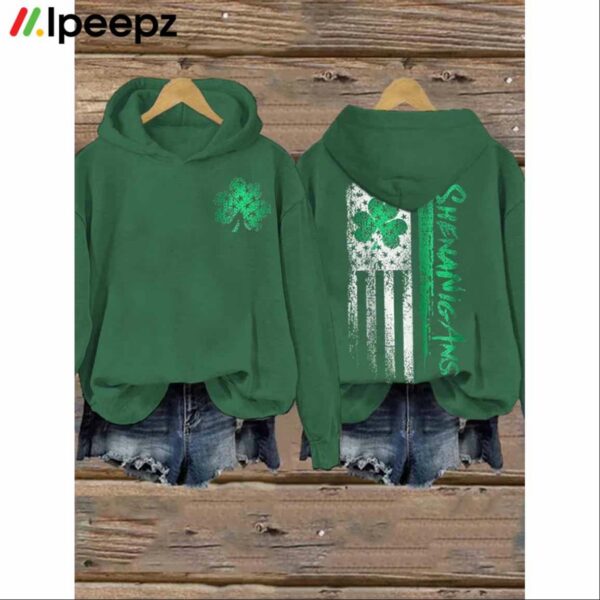 Shenanigans St Patricks Day Print Casual Hoodie