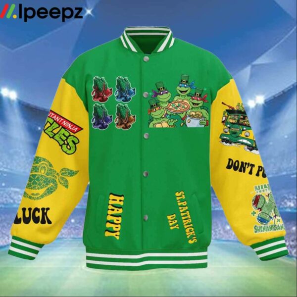 TMNT Saint Patricks Day Who Needs Luck We Are Ninja Baseball Jacket