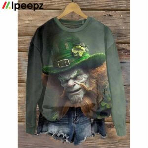 Womens St Patricks Day Print Sweatshirt