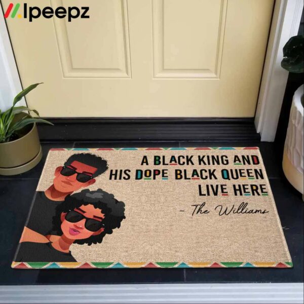 A Black King & His Dope Black Queen Live Here Doormat