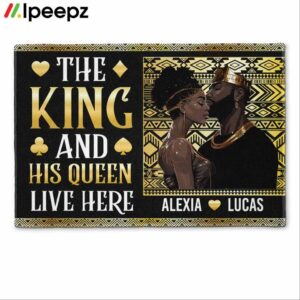 Black Couple The King And His Queen Live Here Doormat