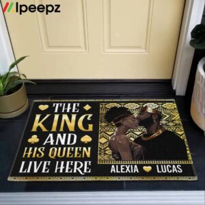 Black Couple The King And His Queen Live Here Doormat