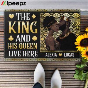 Black Couple The King And His Queen Live Here Doormat