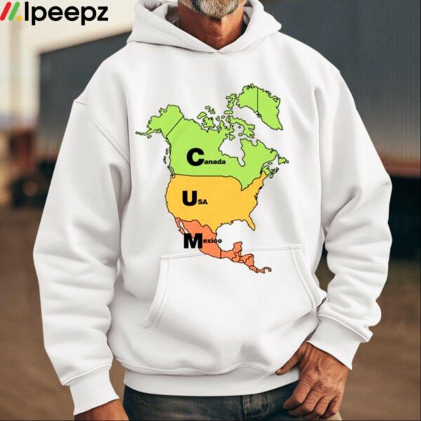 Cum Map Canada Usa And Mexico Shirt