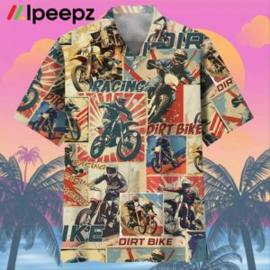 Dirt Bike Retro Magazine Hawaiian Shirt