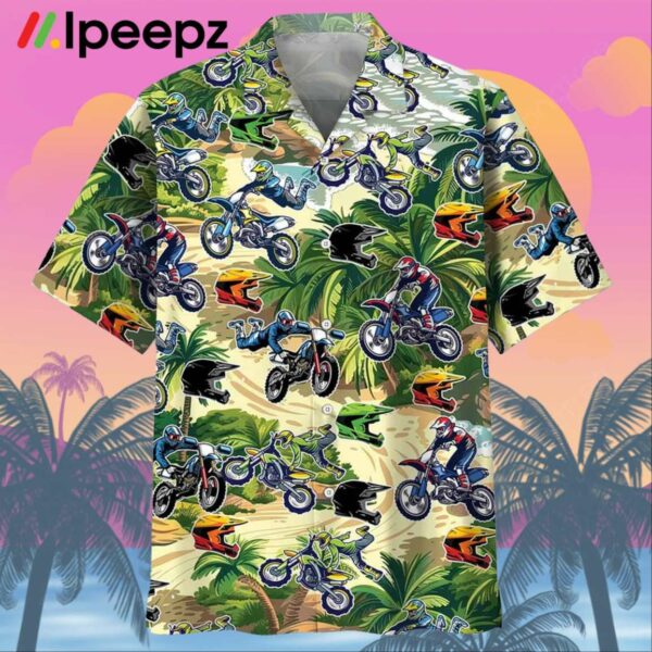 Dirt Bike Tropical Terrain Hawaiian Shirt