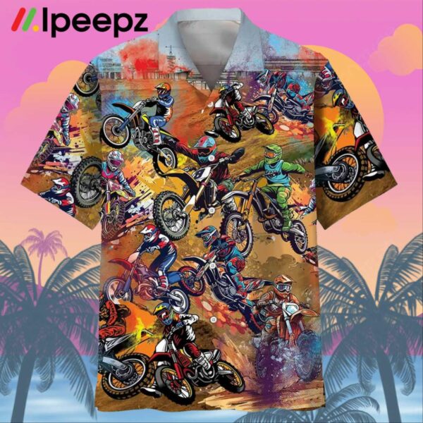 Dirt Bike Vintage Art Hawaiian Shirt