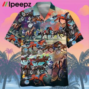 Harness Racing Racecourse Hawaiian Shirt