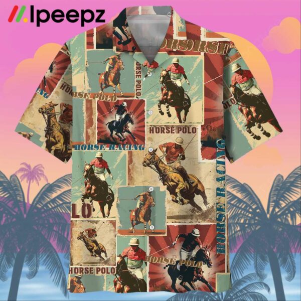 Horse Polo Sport Retro Magazine Hawaiian Shirt