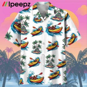 Kayaking Tropical Palm Tree Hawaiian Shirt