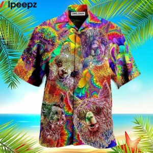 Lama Happiness Smile Mix Color Hawaiian Shirt