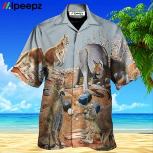 Lawn Bowling Kangaroo With Lawn Bowling Hawaiian Shirt