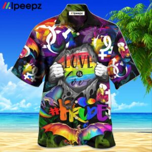 Lgbt Love Is Love Pride Hand Awesome Hawaiian Shirt