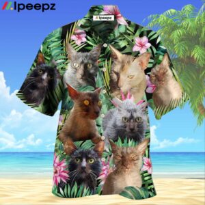 Lykoi Cat Love Beautiful Flower Hawaiian Shirt