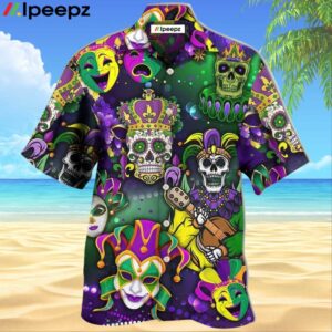 Mardi Gras Skull Art Awesome Hawaiian Shirt