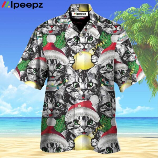 Meowy Christmas Xmas Cat Lover Hawaiian Shirt