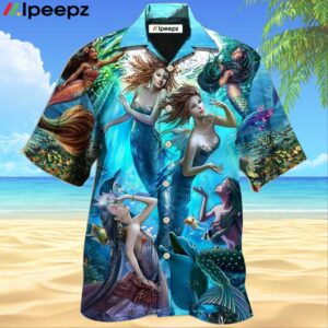 Mermaid Dolphin Fresh Blue Ocean Awesome Hawaiian Shirt