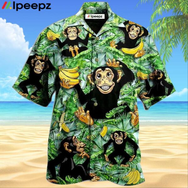 Monkey Loves Banana With Tree Awesome Hawaiian Shirt