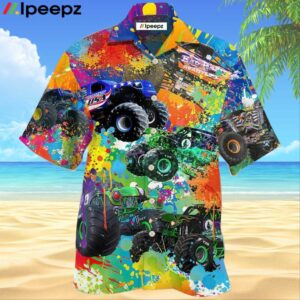 Monster Truck Colorful Painting Awesome Hawaiian Shirt