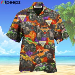 Monster Truck Packed Monster Trucks Hawaiian Shirt