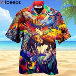 Moose Beautiful Painting Color Awesome Hawaiian Shirt