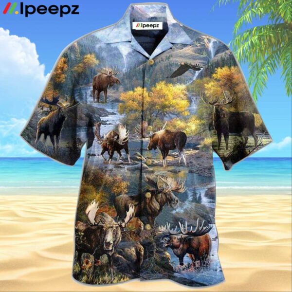 Moose Make Me Happy Everyday Hawaiian Shirt