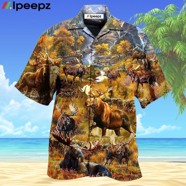 Moose Spend Time In The Woods Hawaiian Shirt