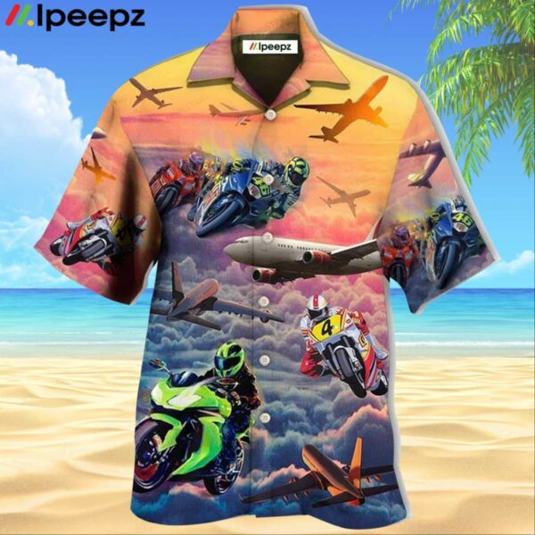 Motorcycle And Airplane Lover Dream Sky Awesome Hawaiian Shirt