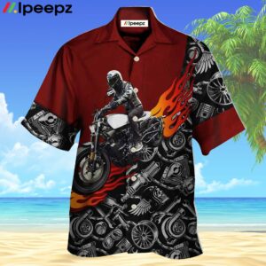 Motorcycle Biker Flamea Custom Photo Hawaiian Shirt