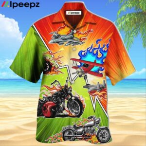 Motorcycle I Like Motorcycles And Airplanes Awesome Hawaiian Shirt