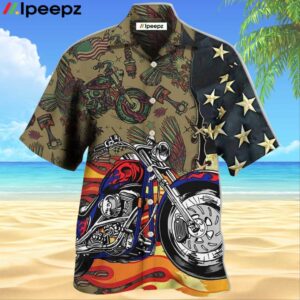 Motorcycle Us Flag Hawaiian Shirt