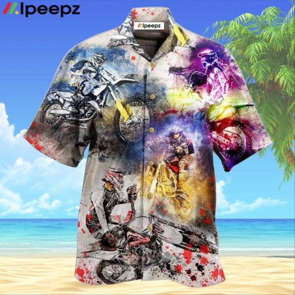 Motorcycle Where The Road Ends The Fun Begins Mix Color Hawaiian Shirt