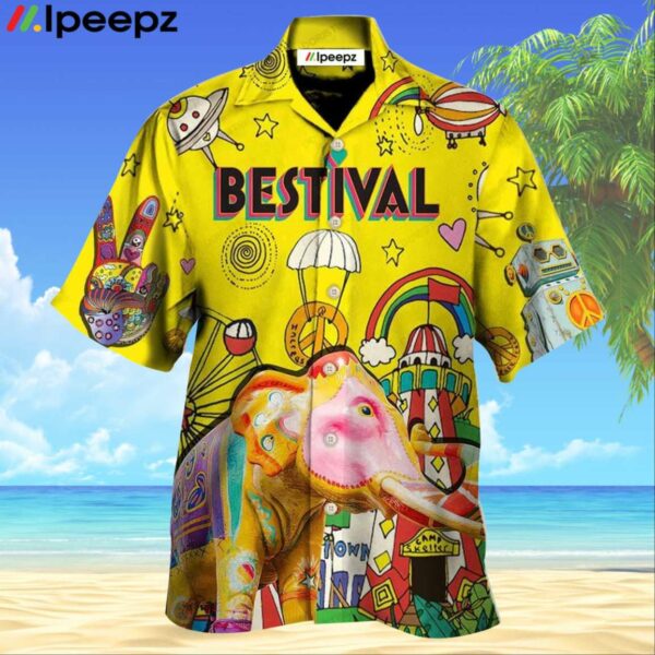 Music Bestival In My Heart Amazing Festival Colorful Hawaiian Shirt