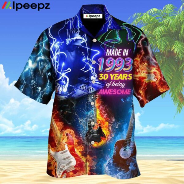 Music Is My Life Made In 1993 Neon Hawaiian Shirt