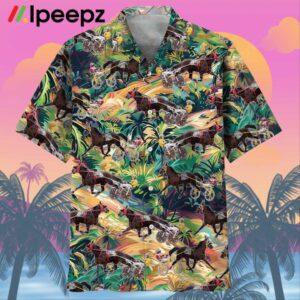 Tropical Terrain Horse Harness Racing Hawaiian Shirt