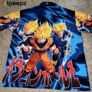 Vtg Dragon Ball Z Goku Button Down Hawaiian Shirt