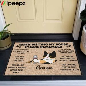 Cats When Visiting My House Please Remember Doormat